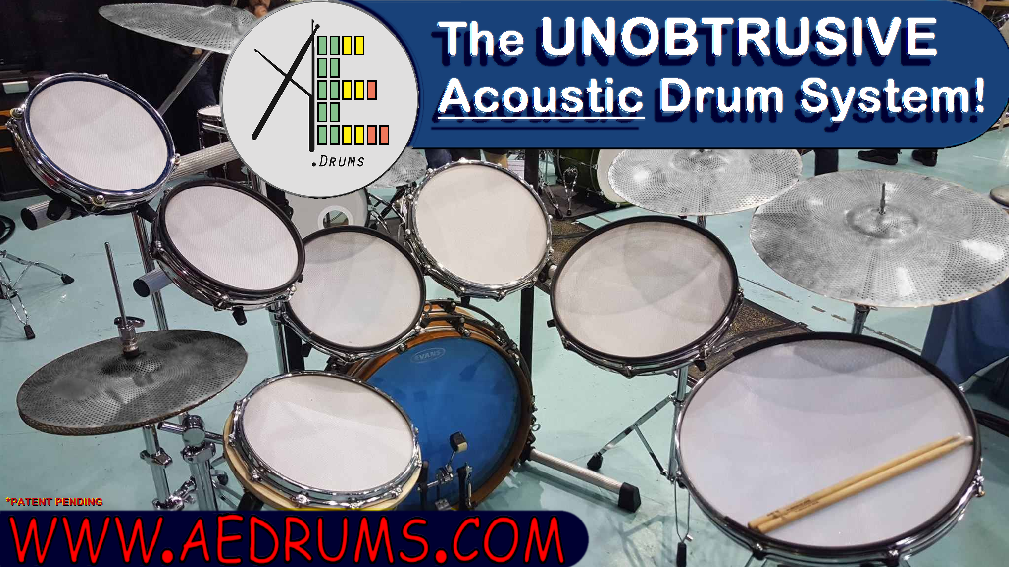 AE.drums; Worlds First Dual Volume Acoustic Drum System (Unobtrusive & Loud) project image